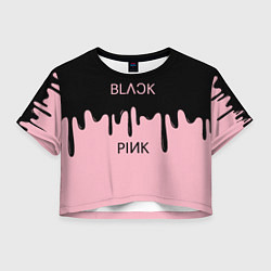 Футболка 3D укороченная женская Blackpink - краски, цвет: 3D-принт