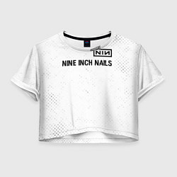 Футболка 3D укороченная женская Nine Inch Nails glitch на светлом фоне: символ све, цвет: 3D-принт