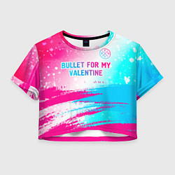 Женский топ Bullet For My Valentine neon gradient style: симво