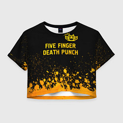 Женский топ Five Finger Death Punch - gold gradient: символ св