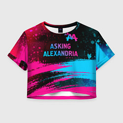 Женский топ Asking Alexandria - neon gradient: символ сверху