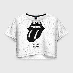 Женский топ Rolling Stones glitch на светлом фоне