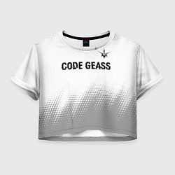 Футболка 3D укороченная женская Code Geass glitch на светлом фоне: символ сверху, цвет: 3D-принт