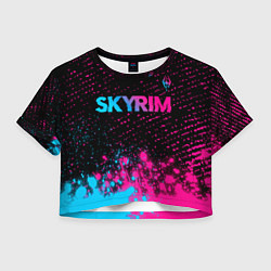 Женский топ Skyrim - neon gradient: символ сверху