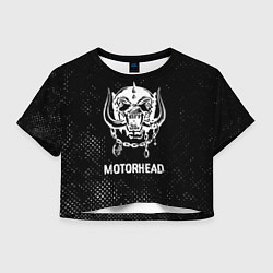 Женский топ Motorhead glitch на темном фоне