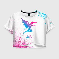 Женский топ Black Sabbath neon gradient style