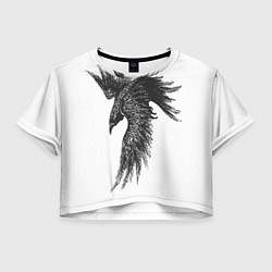 Женский топ Чёрный ворон с рунами