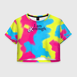 Футболка 3D укороченная женская I Am Kenough Tie-Dye, цвет: 3D-принт