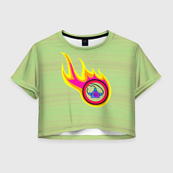 Футболка 3D укороченная женская Пожарная памятка, цвет: 3D-принт