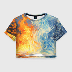 Женский топ Вода и пламя абстракция