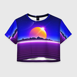 Женский топ Mountains - sun - space - vaporwave