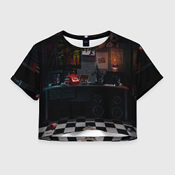 Футболка 3D укороченная женская FNAF комната, цвет: 3D-принт