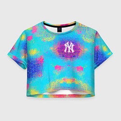 Футболка 3D укороченная женская New York Yankees - baseball team - logo, цвет: 3D-принт