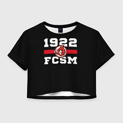 Футболка 3D укороченная женская 1922 FCSM, цвет: 3D-принт