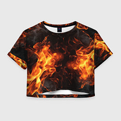 Футболка 3D укороченная женская Fire style, цвет: 3D-принт