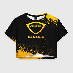 Футболка 3D укороченная женская Genesis - gold gradient, цвет: 3D-принт