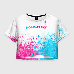 Женский топ No Mans Sky neon gradient style: символ сверху