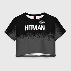 Женский топ Hitman glitch на темном фоне: символ сверху