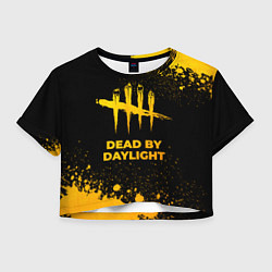 Футболка 3D укороченная женская Dead by Daylight - gold gradient, цвет: 3D-принт
