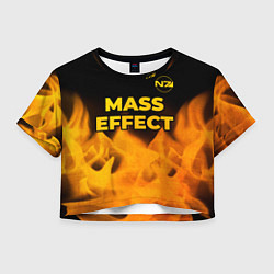 Женский топ Mass Effect - gold gradient: символ сверху
