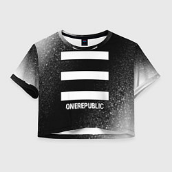 Футболка 3D укороченная женская OneRepublic glitch на темном фоне, цвет: 3D-принт