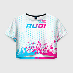 Женский топ Audi neon gradient style: символ сверху