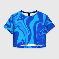Женский топ Абстракция разлитые краски сине-голубой