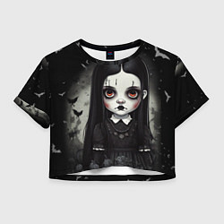 Футболка 3D укороченная женская Милашка Уэнсдэй, цвет: 3D-принт