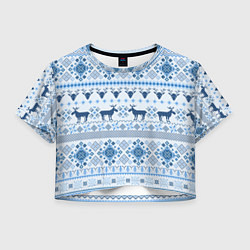 Женский топ Blue sweater with reindeer