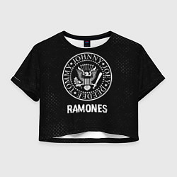 Женский топ Ramones glitch на темном фоне