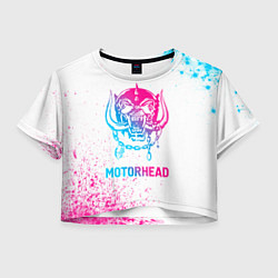 Футболка 3D укороченная женская Motorhead neon gradient style, цвет: 3D-принт