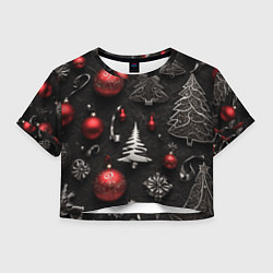 Женский топ Новогодние игрушки елочные