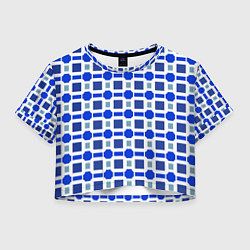 Женский топ Синие кирпичики и белые полосы