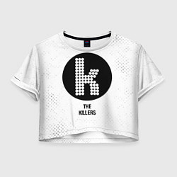 Женский топ The Killers glitch на светлом фоне