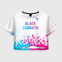 Женский топ Black Sabbath neon gradient style посередине