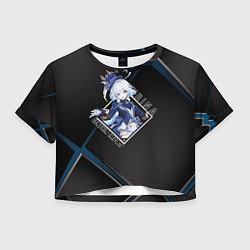 Футболка 3D укороченная женская Фурина в ромбе, цвет: 3D-принт