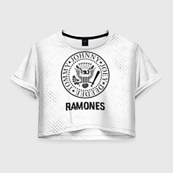 Женский топ Ramones glitch на светлом фоне