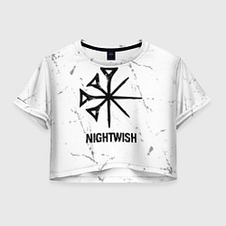 Футболка 3D укороченная женская Nightwish glitch на светлом фоне, цвет: 3D-принт