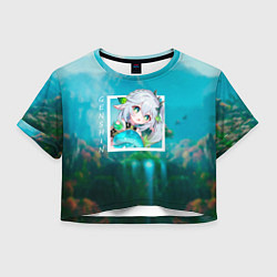 Футболка 3D укороченная женская Нахида Кусанали дендро архонт, цвет: 3D-принт