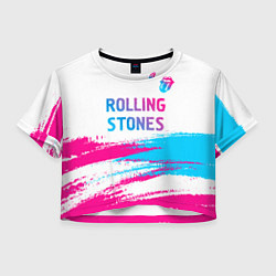 Женский топ Rolling Stones neon gradient style посередине