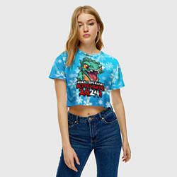 Футболка 3D укороченная женская 2023 пережили встречайте 2024, цвет: 3D-принт — фото 2