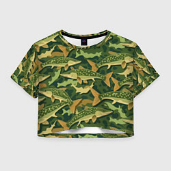 Женский топ Камуфляж рыболова - рыба щука