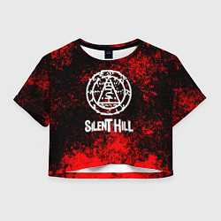Футболка 3D укороченная женская Silent hill лого blood, цвет: 3D-принт