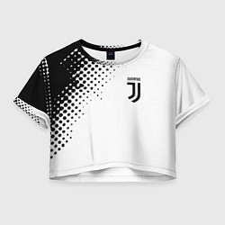 Футболка 3D укороченная женская Juventus sport black geometry, цвет: 3D-принт