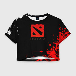 Футболка 3D укороченная женская Dota 2 краски текстура, цвет: 3D-принт