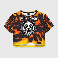 Женский топ Papa Roach рок панда и огонь