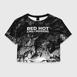 Футболка 3D укороченная женская Red Hot Chili Peppers black graphite, цвет: 3D-принт