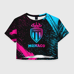 Футболка 3D укороченная женская Monaco - neon gradient, цвет: 3D-принт