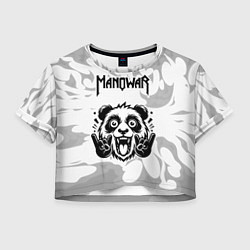 Женский топ Manowar рок панда на светлом фоне