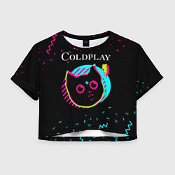 Футболка 3D укороченная женская Coldplay - rock star cat, цвет: 3D-принт